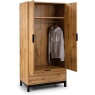 Julian Bowen Bali 2 Door 1 Drawer Wardrobe - Light Oak