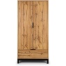 Julian Bowen Bali 2 Door 1 Drawer Wardrobe - Light Oak