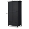 Julian Bowen Maine 2 Door Combination Wardrobe - Anthracite