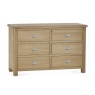 Julian Bowen Memphis 6 Drawer Wide Chest - Limed Oak