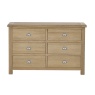 Julian Bowen Memphis 6 Drawer Wide Chest - Limed Oak