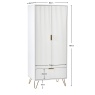 Julian Bowen Murano 2 Door 1 Drawer Wardrobe - Matt White