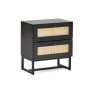 Julian Bowen Padstow 2 Drawer Bedside - Black