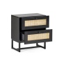 Julian Bowen Padstow 2 Drawer Bedside - Black