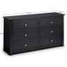 Julian Bowen Radley 6 Drawer Chest - Anthracite