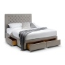 Julian Bowen Wilton Deep Button 4 Drawer Bedframe - Grey Linen