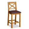 Downtown Ascot Rustic Oak Bar Stool With Seat Pad