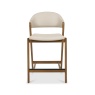 Brandon Rustic Oak Upholstered Bar Stool - Ivory Bonded Leather