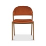 Brandon Rustic Oak Upholstered Chair Pair - Rust Velvet