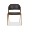 Brandon Rustic Oak Upholstered Chair Pair - Old West Vintage Bonded Leather