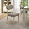 Downtown Delta Soft Grey Upholstered Back Dining Chair - Grey Bonded Leather (Pair)