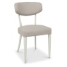 Downtown Delta Soft Grey Upholstered Back Dining Chair - Grey Bonded Leather (Pair)