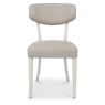 Downtown Delta Soft Grey Upholstered Back Dining Chair - Grey Bonded Leather (Pair)