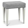 Downtown Delta Scandi Oak & Soft Grey Upholstered Stool - Lotus Grey Fabric