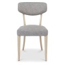 Downtown Delta Scandi Oak Upholstered Back Dining Chair - Grey Lotus Fabric (Pair)