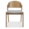 Bentley Designs Kingston Rustic Oak Ply Back Dining Chair - Lotus Grey Fabric (Pair)