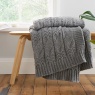 Bianca Cable Knit Throw - Grey