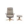 Maine Fabric Recliner Chair & Stool Set - Camel