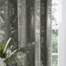 Laura Ashley Josette Eyelet Curtains - Metallic Steel