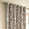 Furn Reno Geometric Eyelet Curtains - Charcoal/Gold