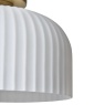 BHS Binita Glass Ribbed Flush Light - Opal & Brass