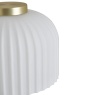 BHS Binita Glass Ribbed Table Lamp - Opal & Brass