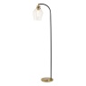 BHS BHS Saskia Bubble Glass Arc Floor Lamp - Warm Satin Brass