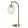 BHS BHS Saskia Bubble Glass Arc Table Lamp - Warm Satin Brass