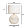 BHS Lewis Marble Glass Ball Table Lamp - Cream