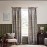 Morris & Co Strawberry Thief Jacquard Pencil Pleat Curtains - Biscuit