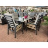 Norfolk Leisure Norfolk Leisure Antigua 6 Seat Reclining Dining Set - Grey/Wood Effect