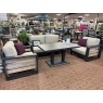 Norfolk Leisure Norfolk Leisure Antigua Lounge Set With Adjustable Table - Grey/Wood Effect