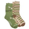 Town & Country Dragonfly Rambler Socks - Size 4-7 (2 Pack) - Sage