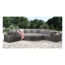 Signature Weave Signature Weave Jessica Corner Set With Pouf & End Tables - Grey