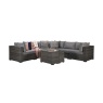 Signature Weave Signature Weave Jessica Corner Set With Pouf & End Tables - Grey