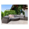 Signature Weave Jessica Corner Set With Pouf & End Tables - Grey