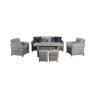 Signature Weave Signature Weave Amy 7 Seater Dining Lounge Set - Grey