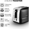 Tower T20080BLK Ash 2 Slice Toaster - Black