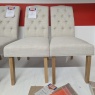 Downtown Ascot Natural Button Back Upholstered Dining Chair (Pair)