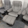 Stressless Stressless Mayfair Classic Leather Chair & Footstool (M) - Paloma Silver Grey/Grey Wood