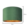 BHS BHS Velvet Easyfit Light Shade 40cm - Green
