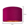 BHS BHS Velvet Easyfit Light Shade 40cm - Raspberry Red