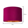 BHS BHS Velvet Easyfit Light Shade 30cm - Raspberry Red
