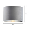 BHS BHS Velvet Easyfit Light Shade 30cm - Grey/Nickel