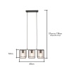 BHS BHS Hardy Cage 3 Light Diner - Matte Black