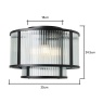 BHS BHS Jasmine Ribbed Glass Flush Ceiling Light - Black