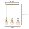BHS BHS Seline Champagne 3 Light Diner Pendant - Brass