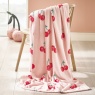 Catherine Lansfield Disco Cherries Fleece Throw 200x240cm - Pink