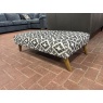 Buoyant Upholstery Molly Accent Footstool - Odelle Mono Deluxe Fabric & Oak Feet