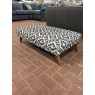 Buoyant Upholstery Molly Accent Footstool - Odelle Mono Deluxe Fabric & Oak Feet
